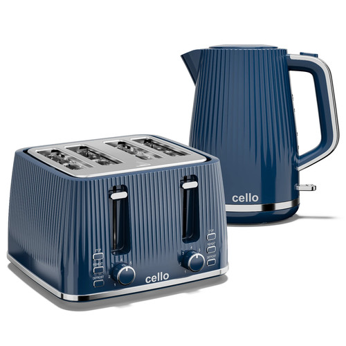 Cello blue kettle and toaster - kettle,