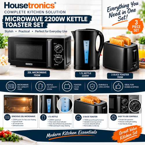 Microwave kettle toaster set - microwave,